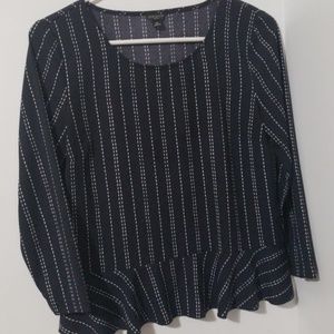 Black-and-white blouse small petite